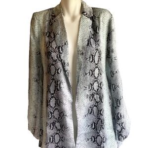 New Animari Blue Grey Snake Print Polyester Light Weight Blazer size L